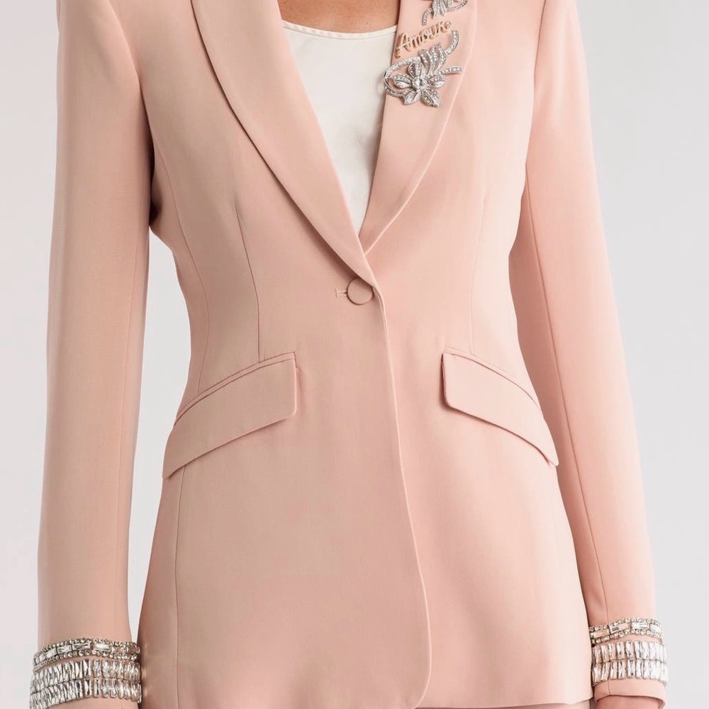 Cinq à Sept Blush Blazer with Embellishments